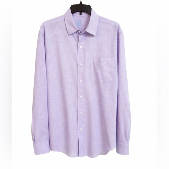 J.McLaughlin Men’s Button Down Long Sleeve 100% Linen Lavender Shirt Size XL - Picture 2 of 5